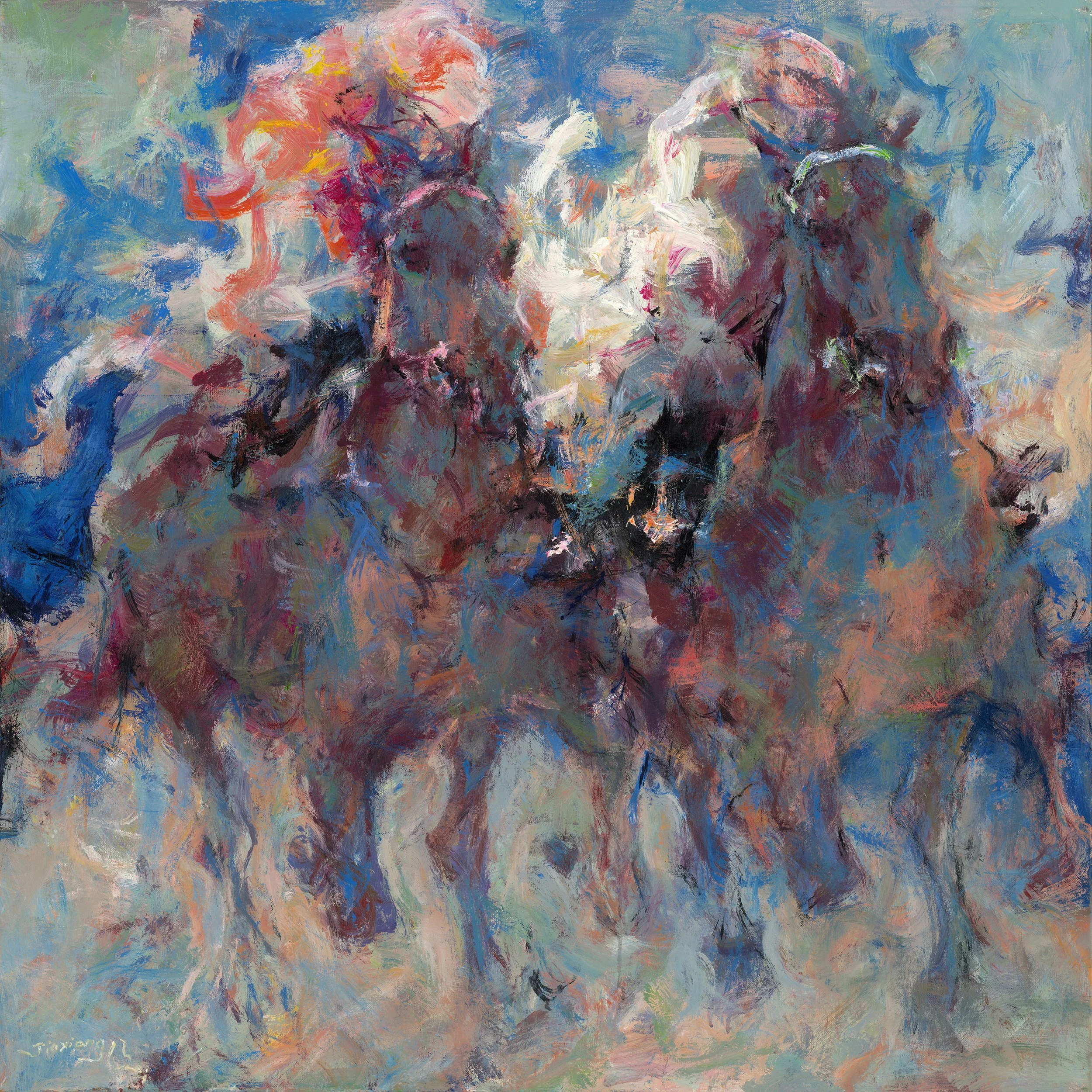 贝家骧 嘶风 Neighing in Wind 布面油画 100×100cm 2025.jpg