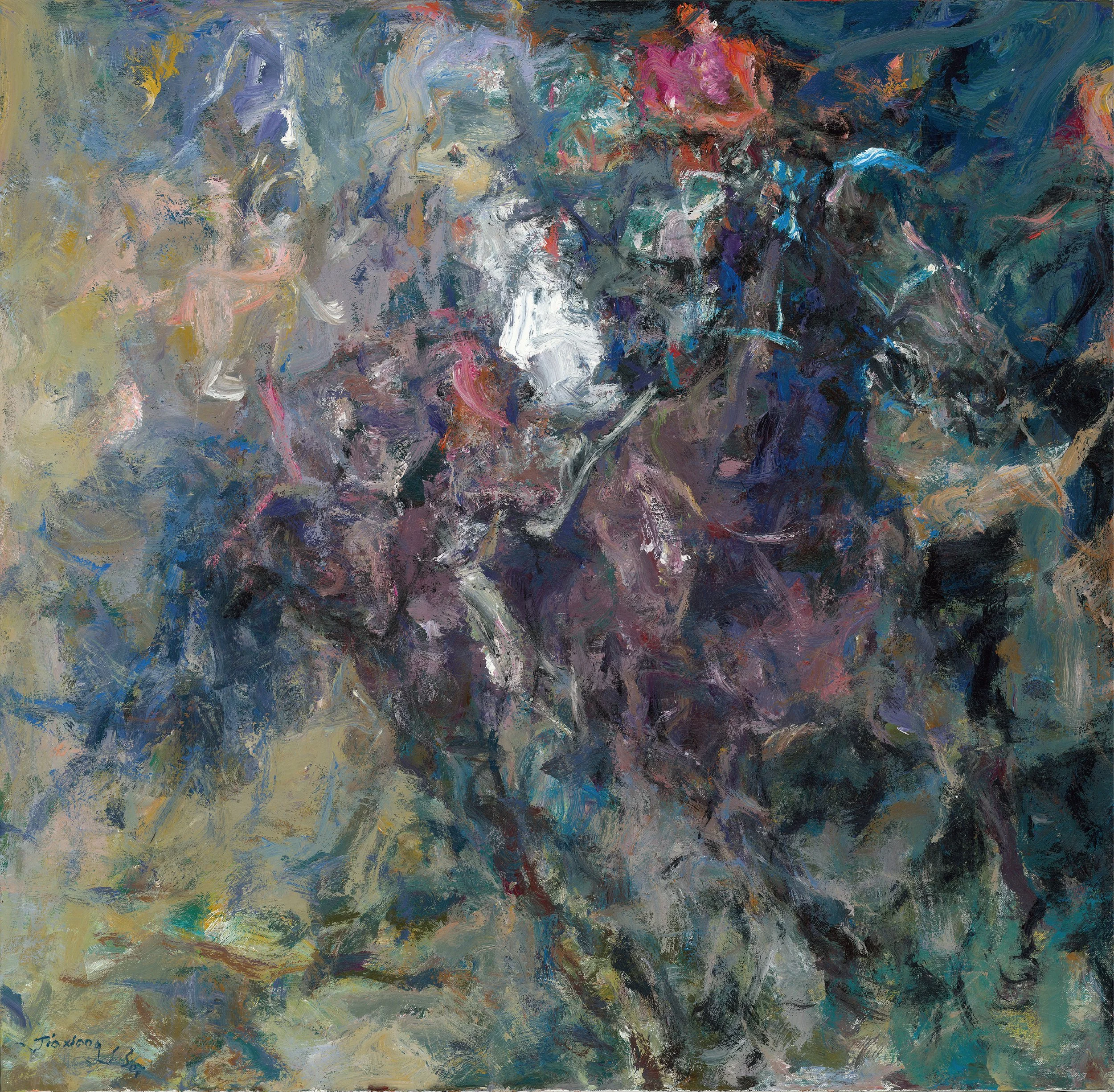 贝家骧 暗夜神骏 The Shadow Steed 布面油画 100×98cm 2025.jpg