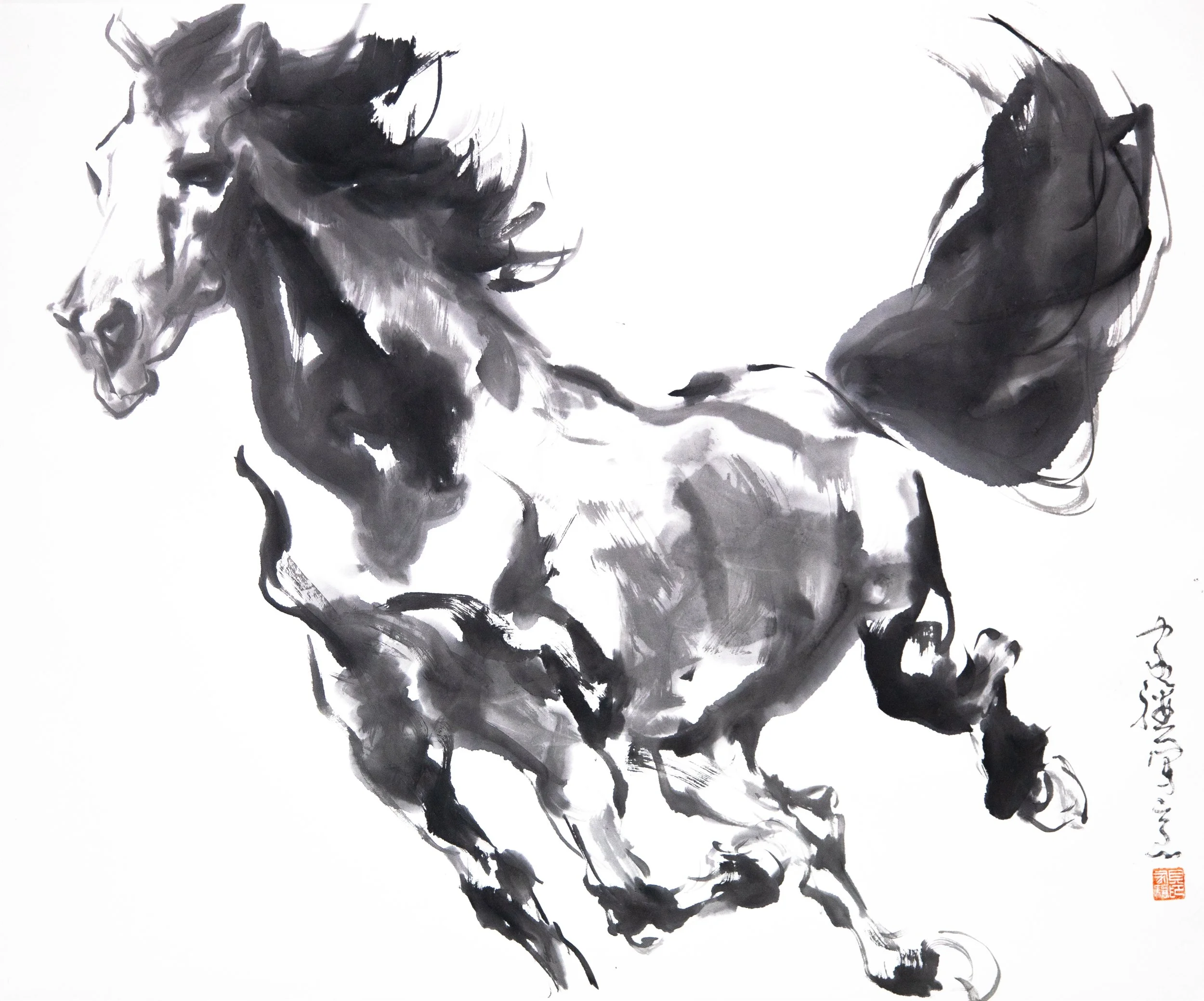 贝家骧 墨骧系列二 08 Ink Horse II 08 纸本水墨 83×69cm 2024.jpg