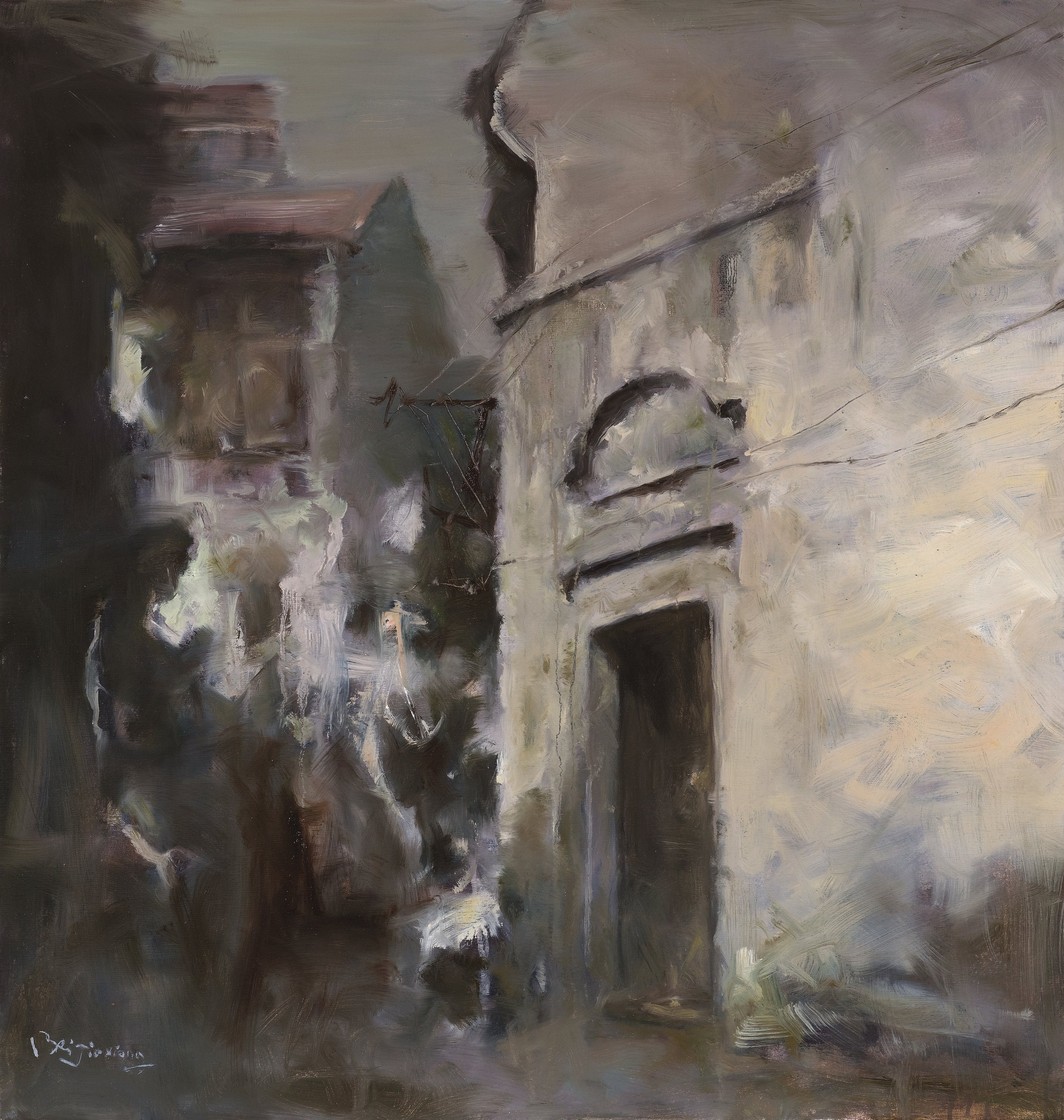 贝家骧 孟将弄 Mengjiang Lane 布面油画 95×100cm 2016.jpg