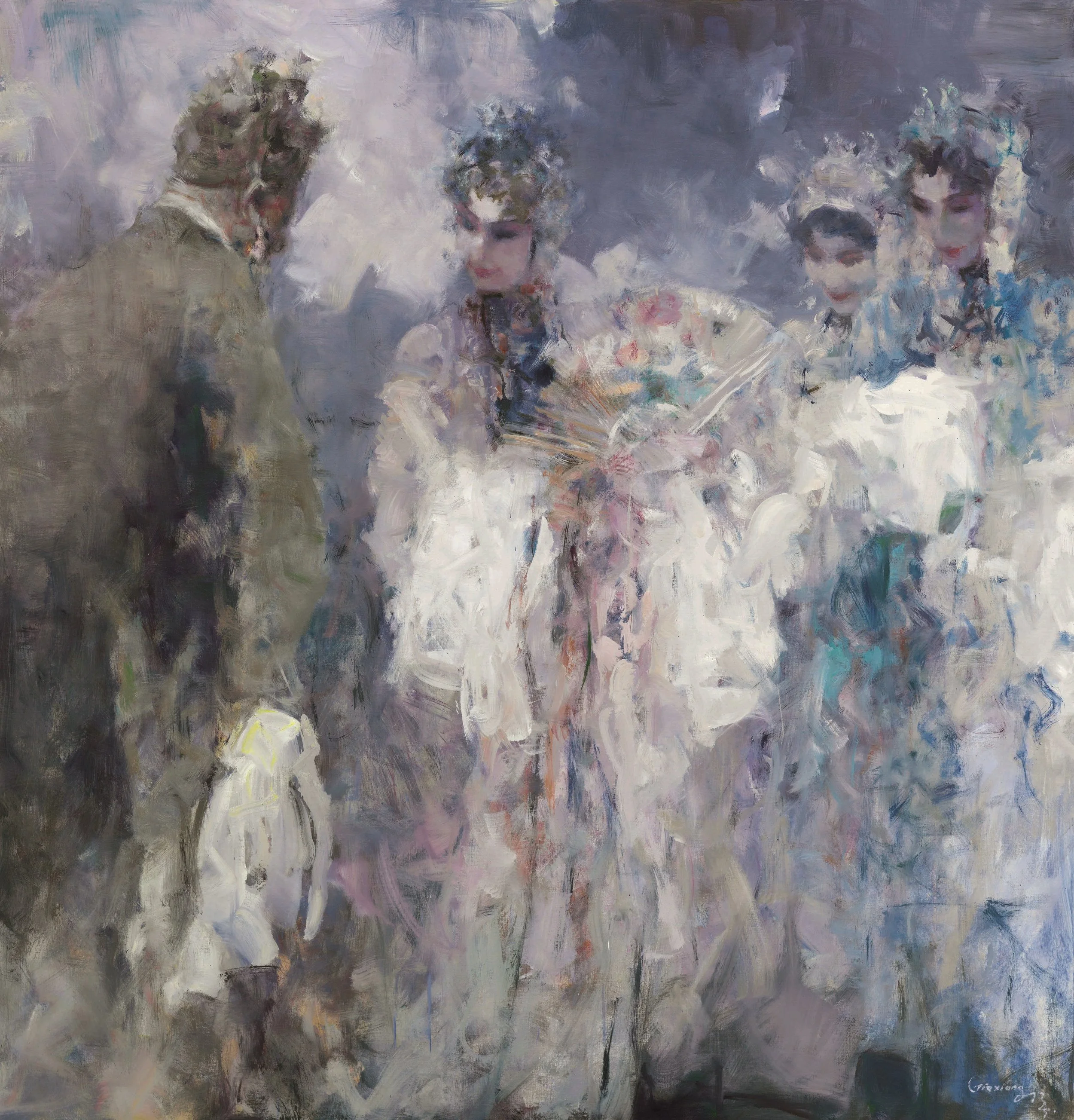 贝家骧 云霞翠轩 Orchid in Clouds 布面油画 165×172cm 2018.jpg
