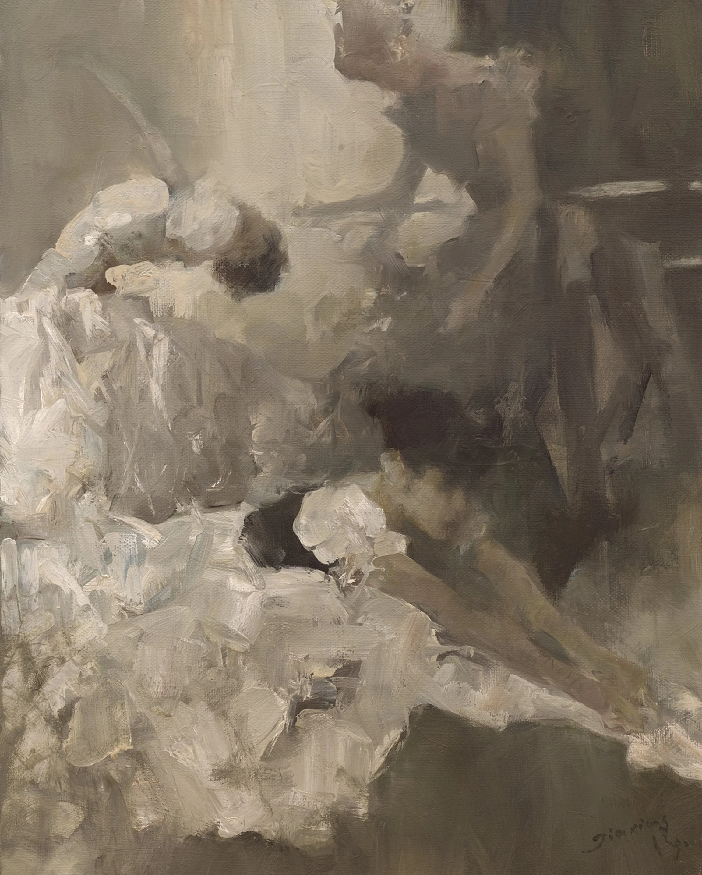 贝家骧 候场 In the Wings 布面油画 61×76cm 2014.jpg