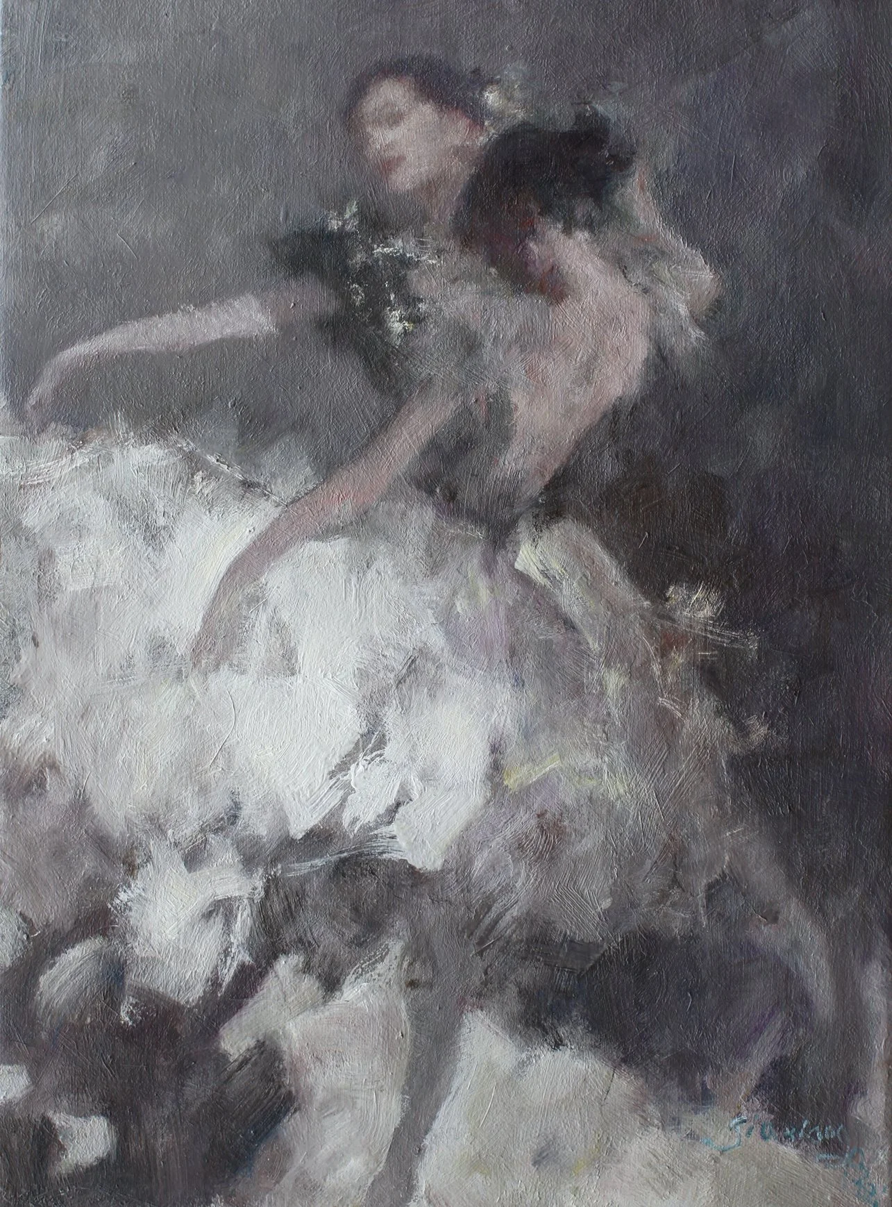 贝家骧 天鹅 Swan 布面油画 34×46cm 2015.JPG