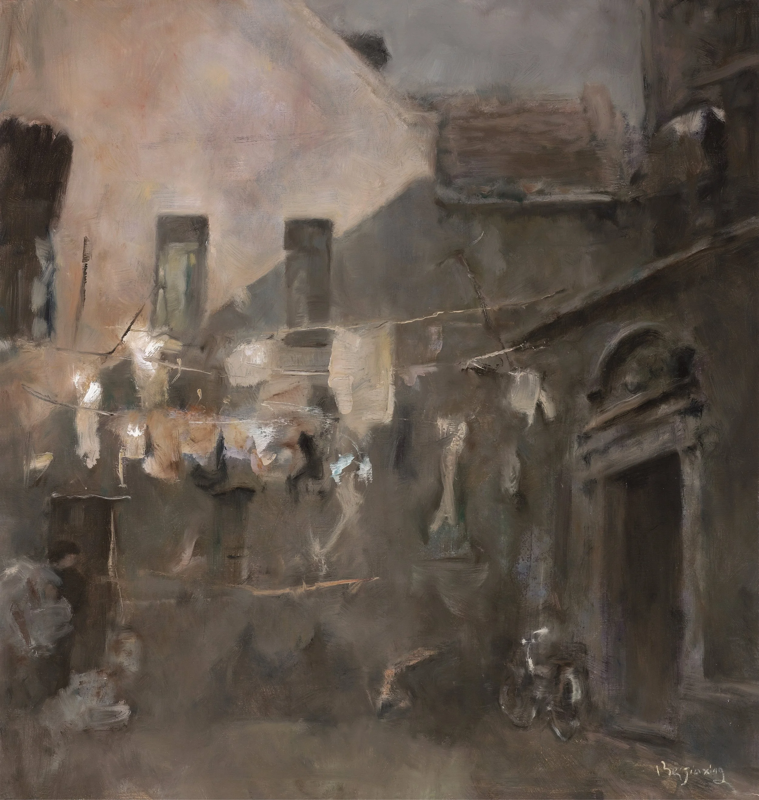 贝家骧 安仁弄 Anren Lane 布面油画  95×100cm 2016.jpg