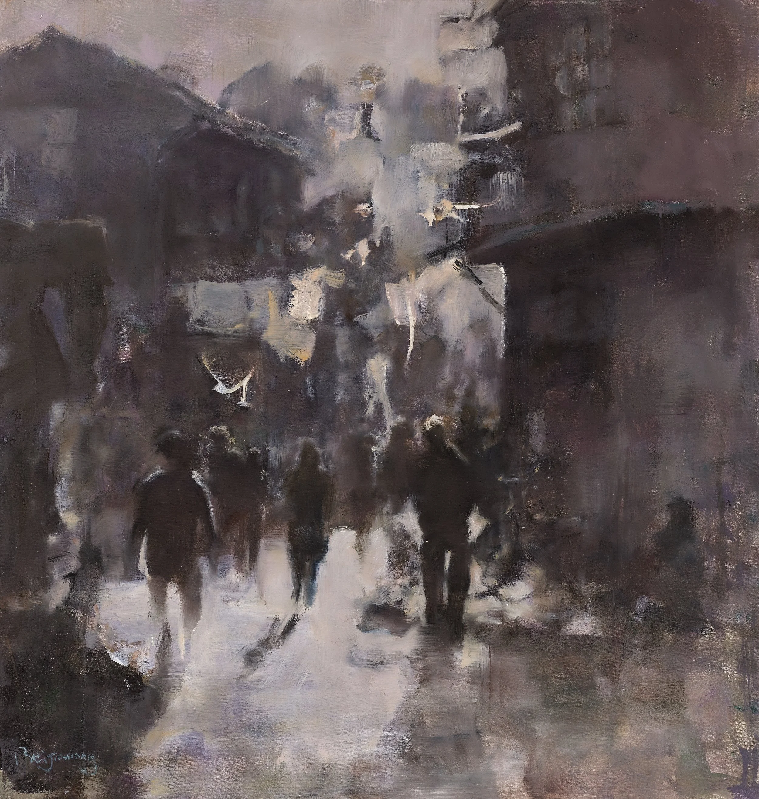 贝家骧 德兴里 Dexing Alley 布面油画 95×100cm 2016.jpg