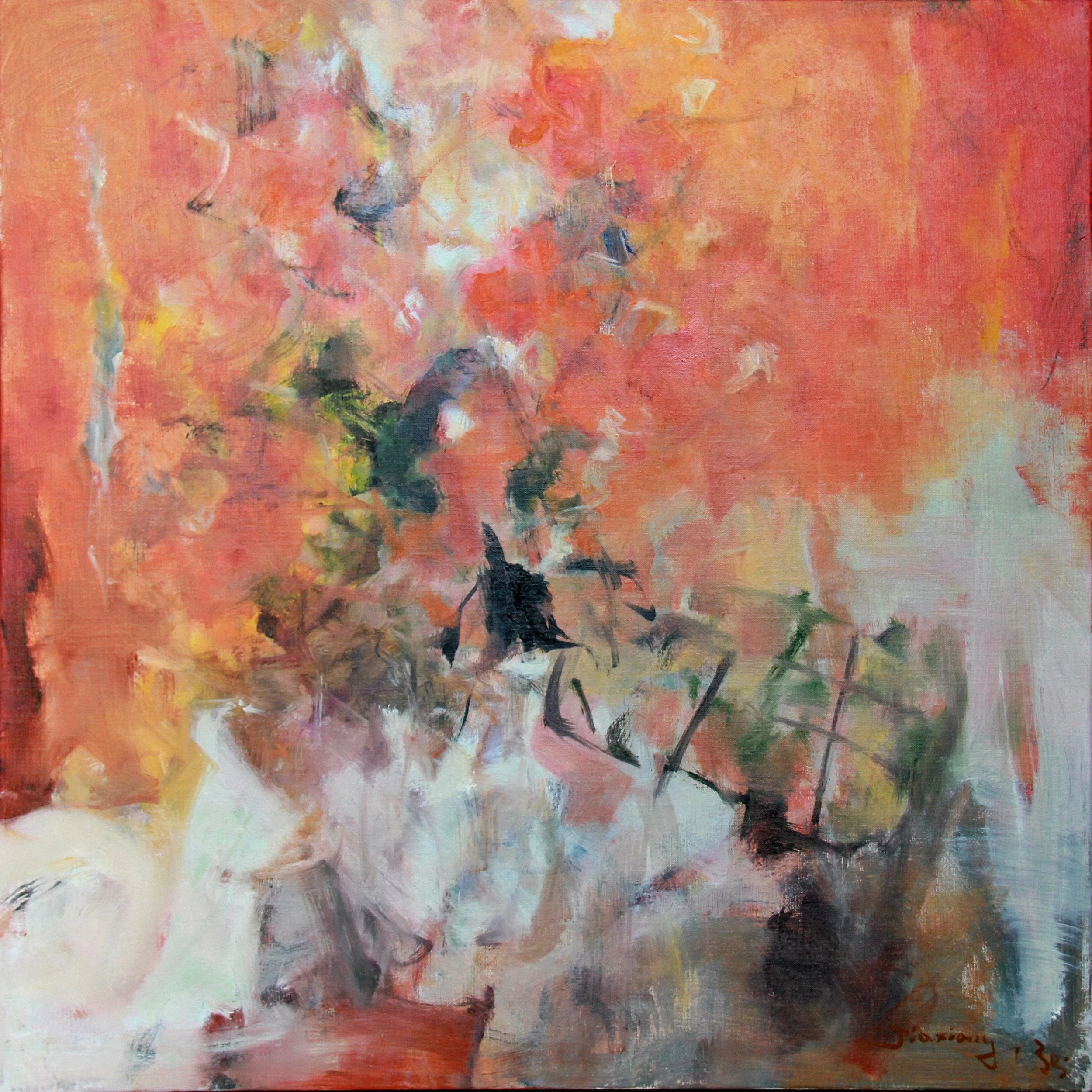 贝家骧 花律系列E Floral Melody E 布面油画 75×75cm 2018.jpg