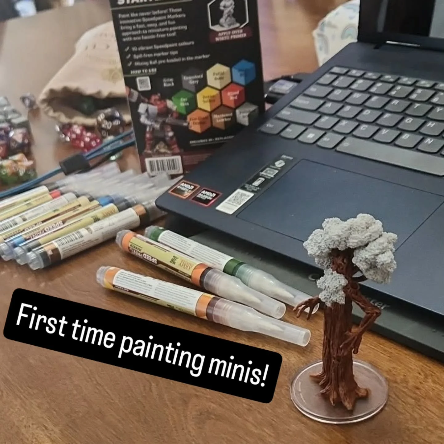 @thearmypainter speed paint marker starter set is a breeze to use! First time painting a mini, pleased with the outcome! #treant #dnd #minipainting