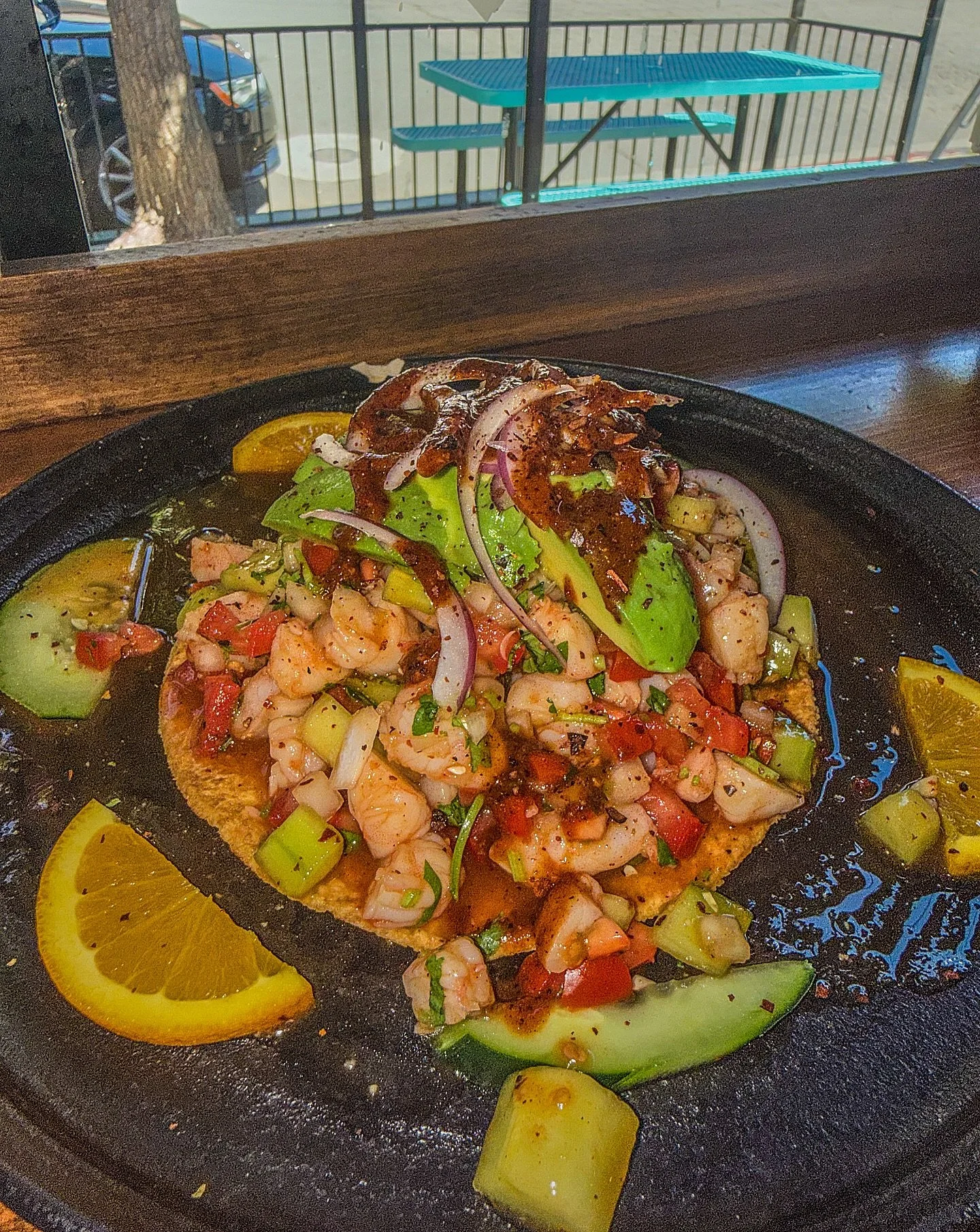 Fresh, zesty, and loaded 🔥
Shrimp ceviche piled high on a crispy tostada with avocado, lim&oacute;n, and a little kick&hellip; this is the kind of bite you crave all day 🦐🥑🍋✨