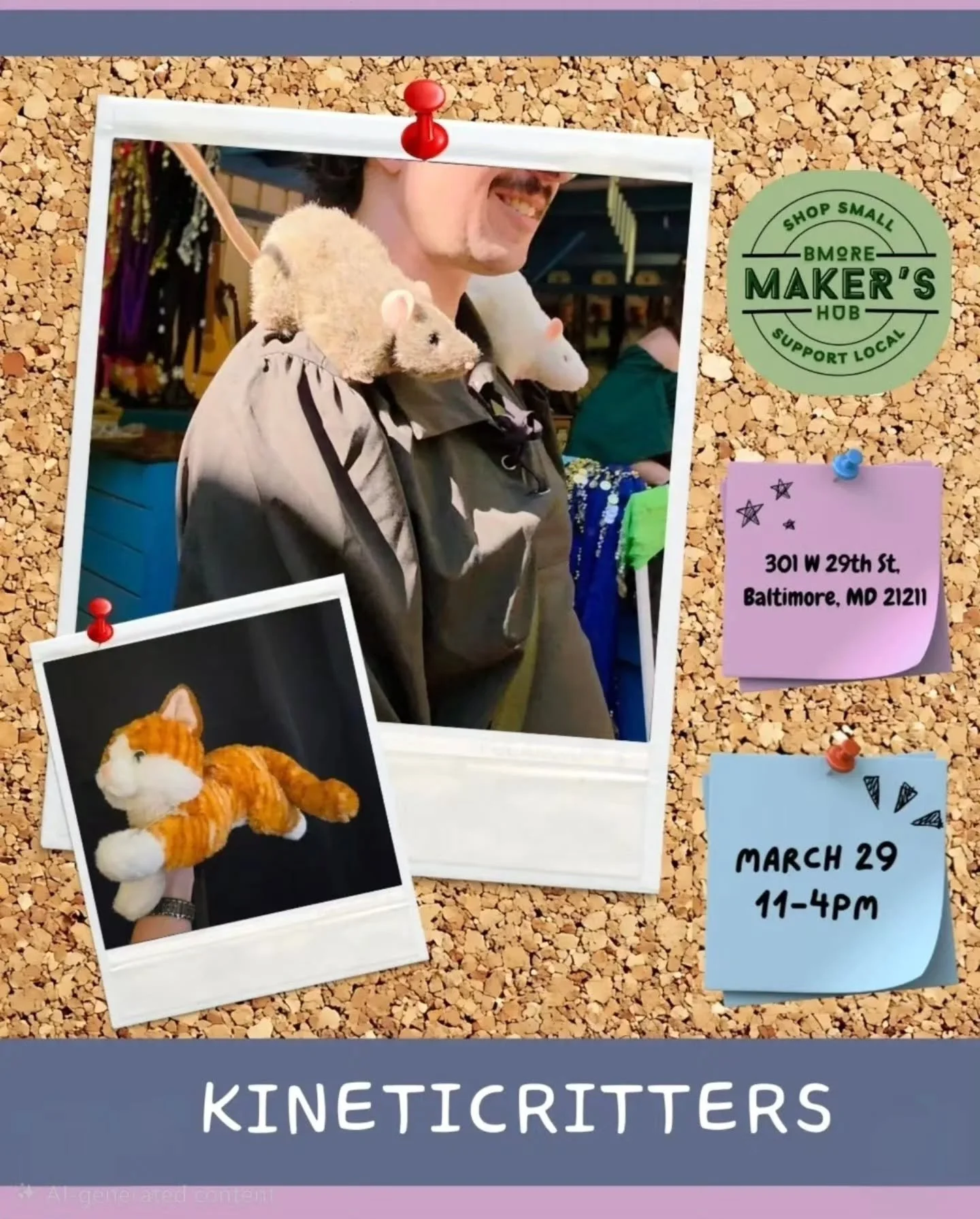 My first market of the year! 🐸💚

Come out to @rhousebaltimore tomorrow from 11-4pm to either adopt a real animal from @barcsanimalshelter or one of our kinetic critters!

I'll have Ker'micros, EAP rats, cats, birds, bats and more!

Thanks to @bmore