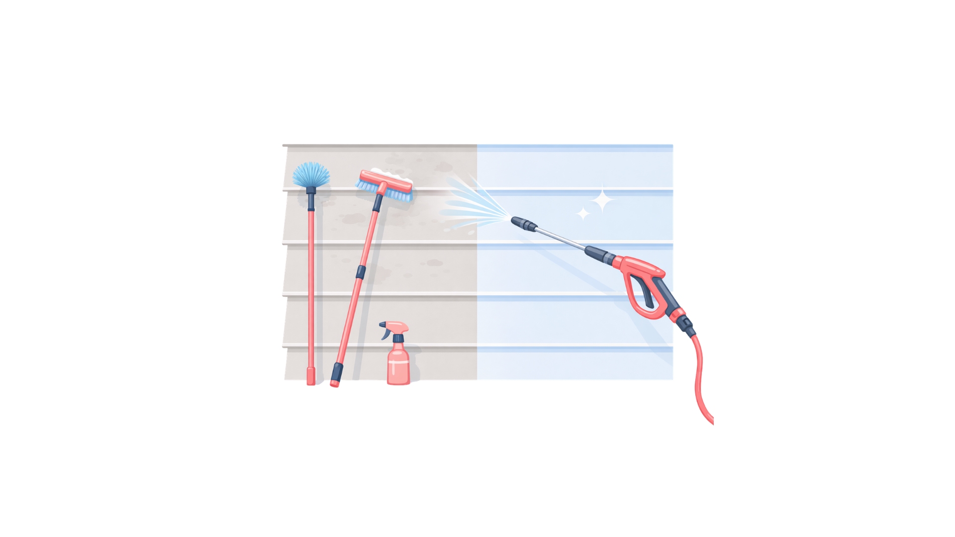 Elevated Siding Pressure Wash