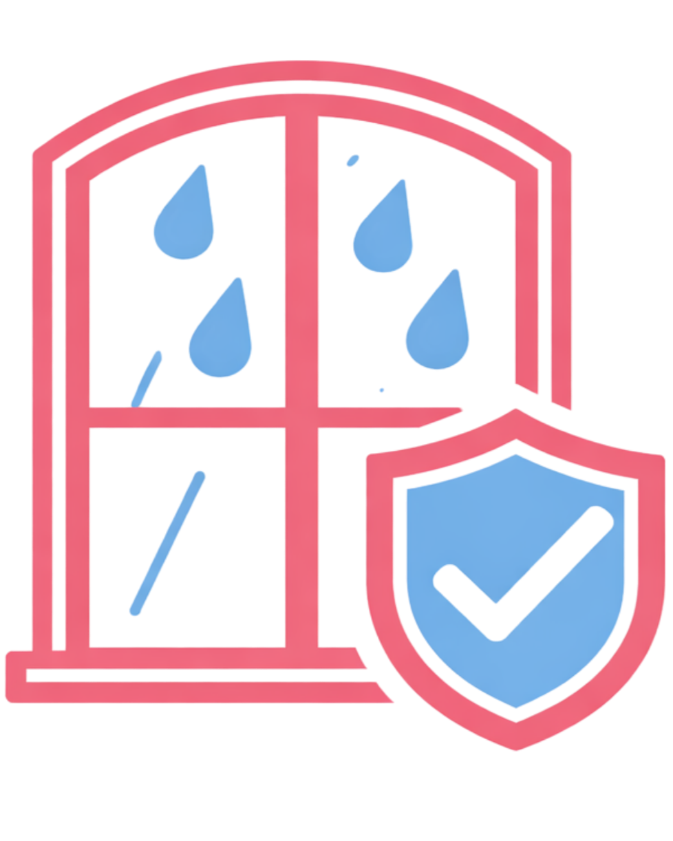 Geometric drawing of an outline square with sections divided by vertical, horizontal, and half circle lines.