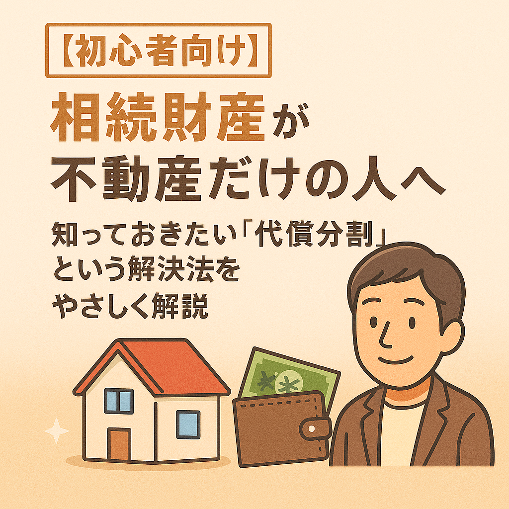 【初心者向け】相続財産が不動産だけの人へ― 知っておきたい「代償分割」という解決法をやさしく解説