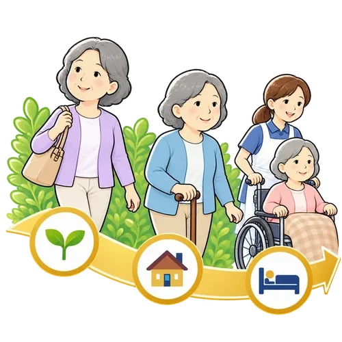 支援が必要になる段階を考えるイメージ