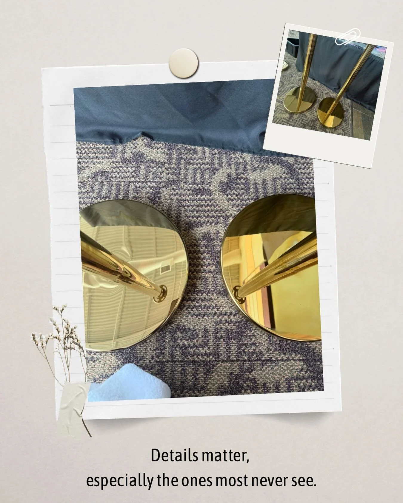 This behind-the-scenes moment comes from a recent VIP experience. On the left, a stanchion before preparation. On the right, the same piece after careful polishing and restoration. It&rsquo;s a small detail, but it reflects our standard.

Every eleme