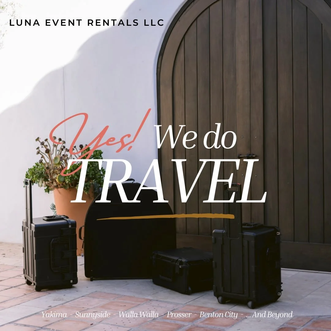 The Luna Experience does not stop at city limits🖤✨

Wherever your celebration takes you &mdash; we pack up, show up and deliver the same luxury experience your event deserves. 

Tri-Cities. Yakima. Walla Walla. Prosser. Sunnyside. And beyond. 📍

Yo