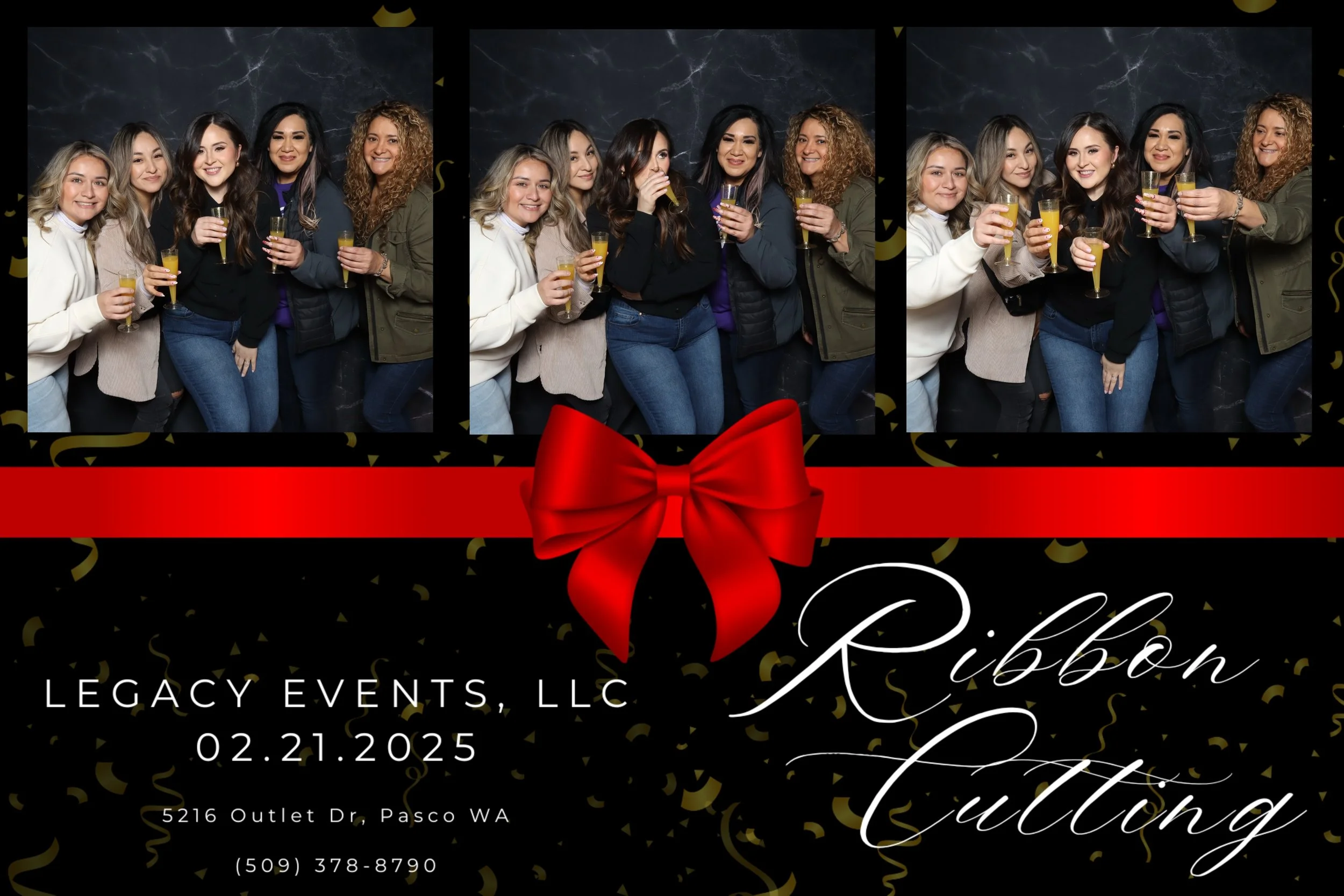 Custom 4x6 corporate event photo print for Legacy Events ribbon cutting ceremony by Luna Event Rentals in Pasco WA