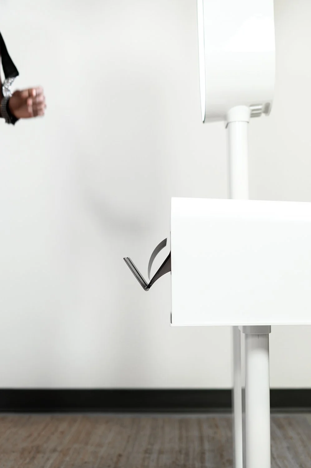 Modern photo booth setup with LED enclosure and sleek design for weddings and events in Tri-Cities WA by Luna Event Rentals.