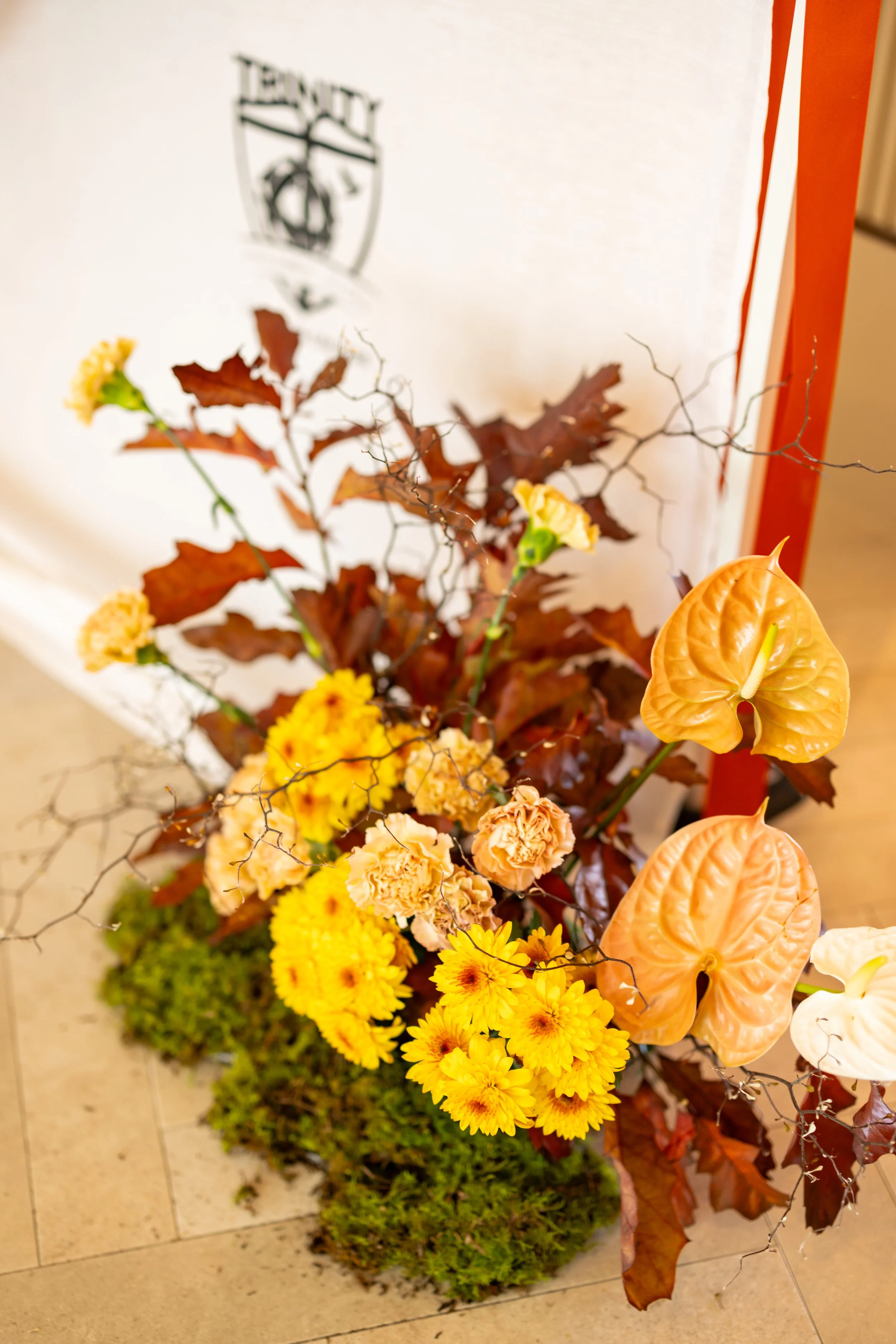 Autumn floral floor arrangement