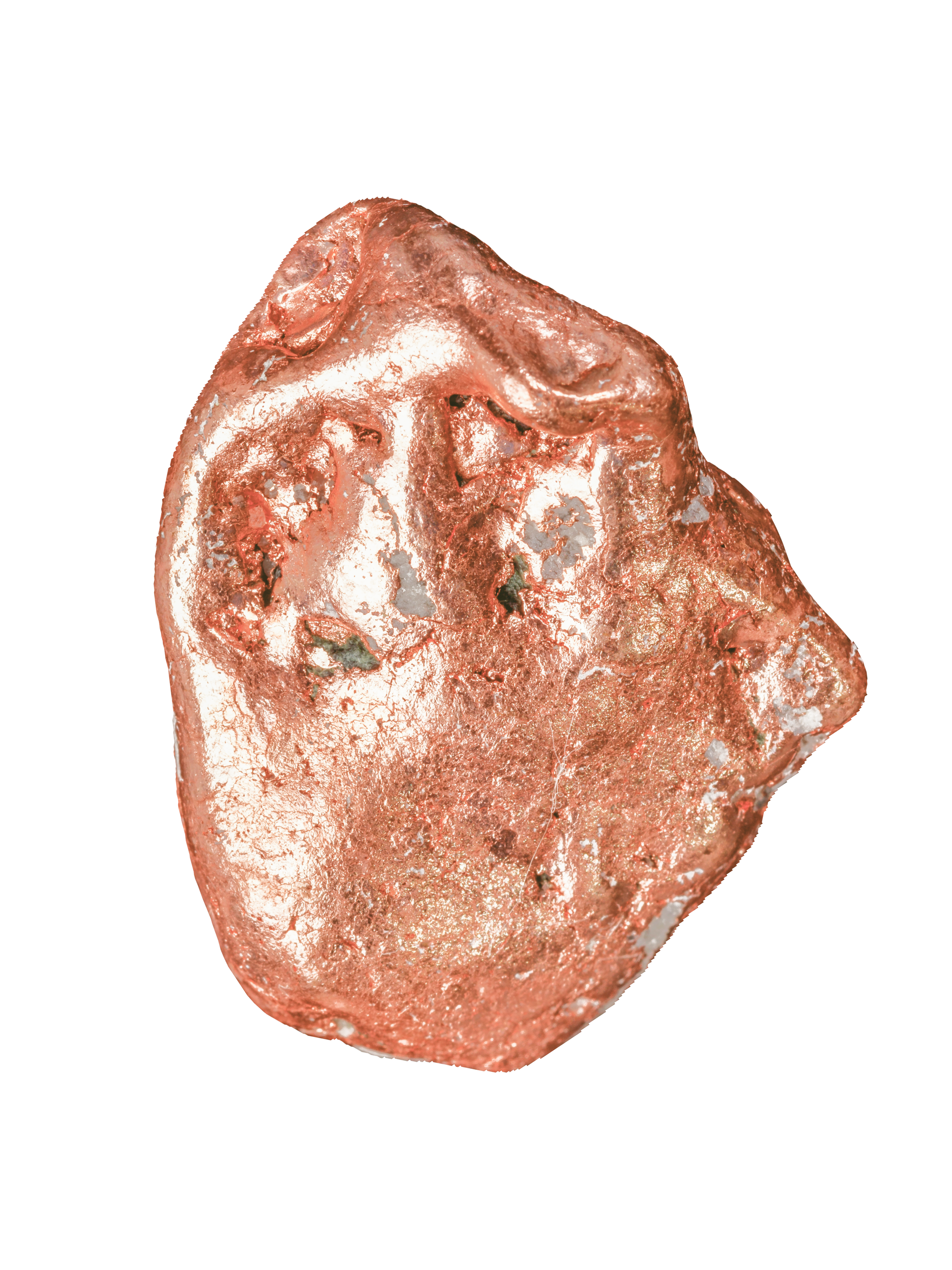 Macro mineral stone of a copper nugget