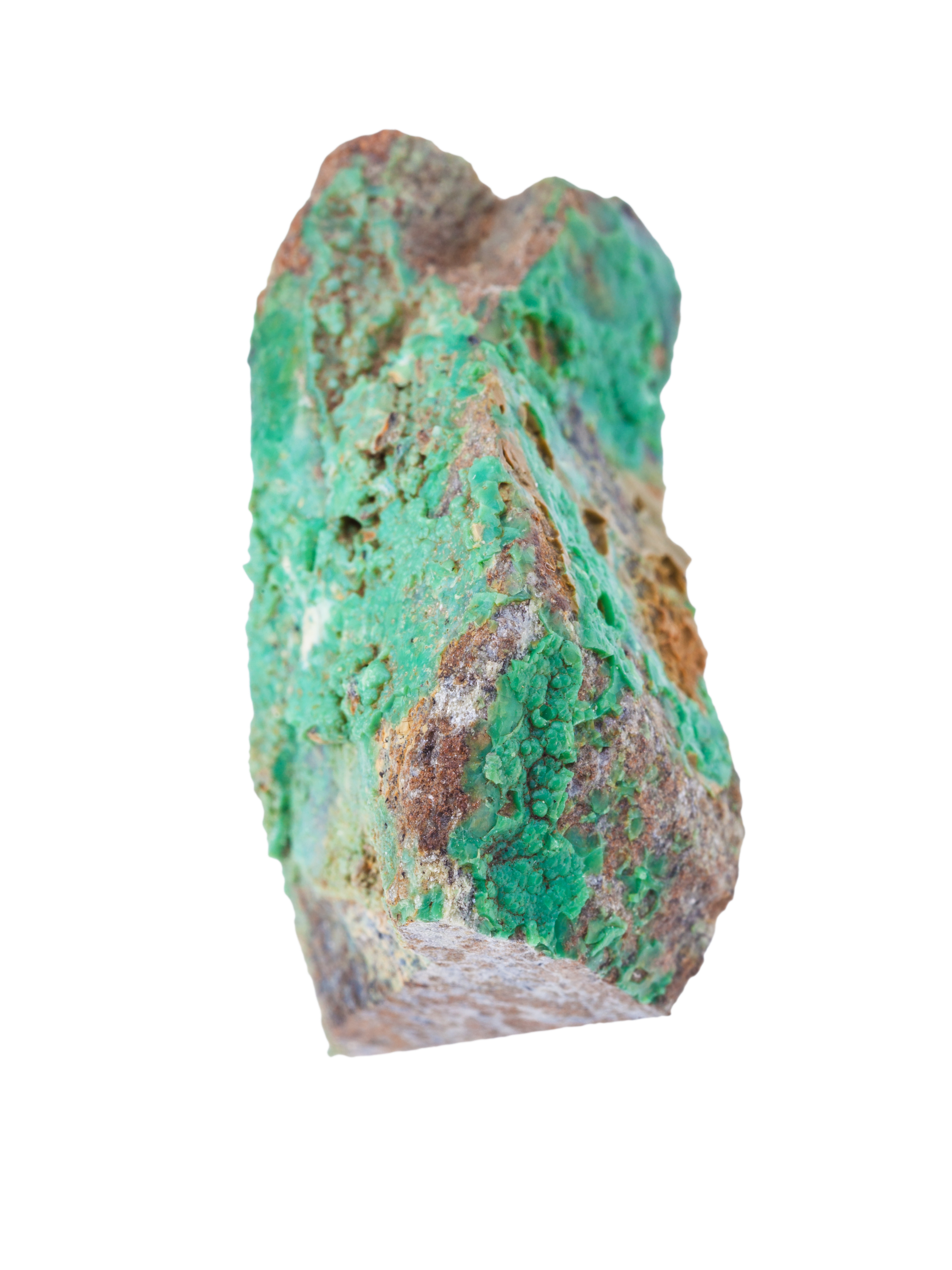 Piece of green garnierite stone nickel ore