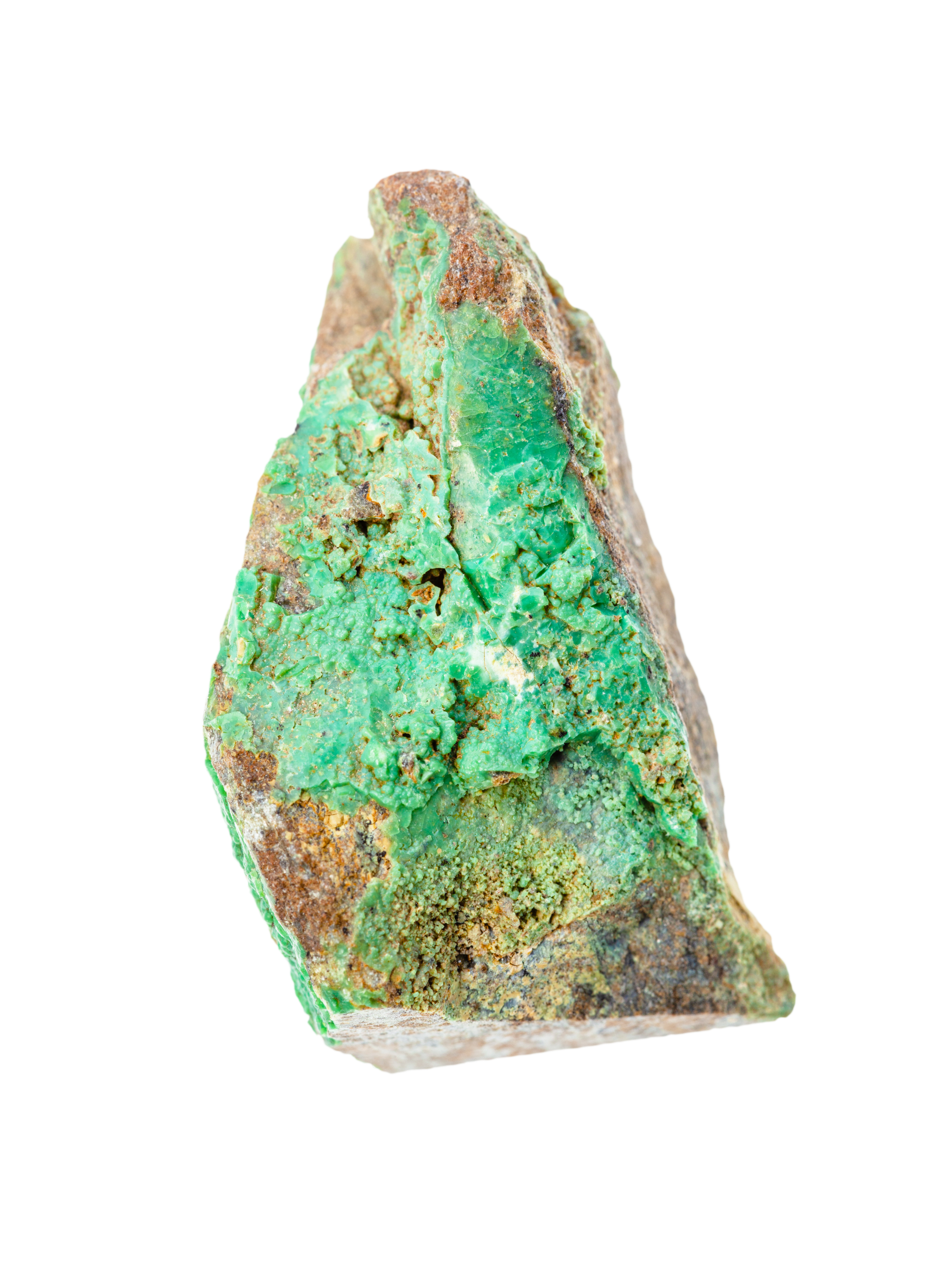 Unpolished garnierite geen nickel ore rock isolated