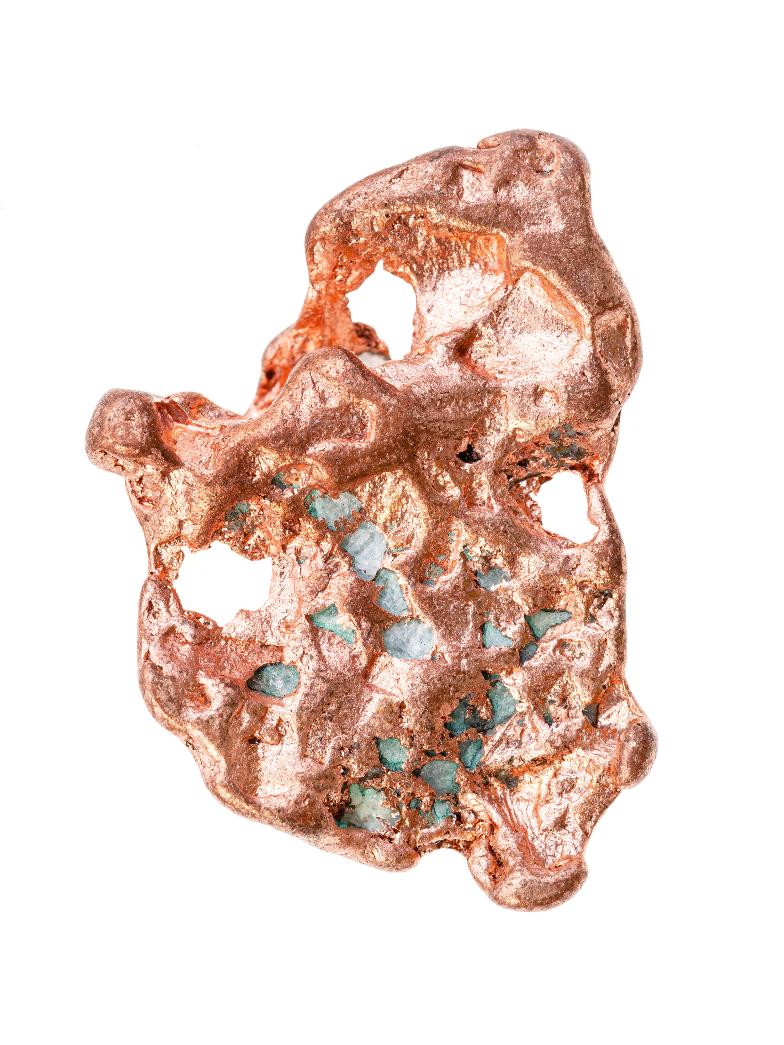 Close-up photograph of copper ore sample