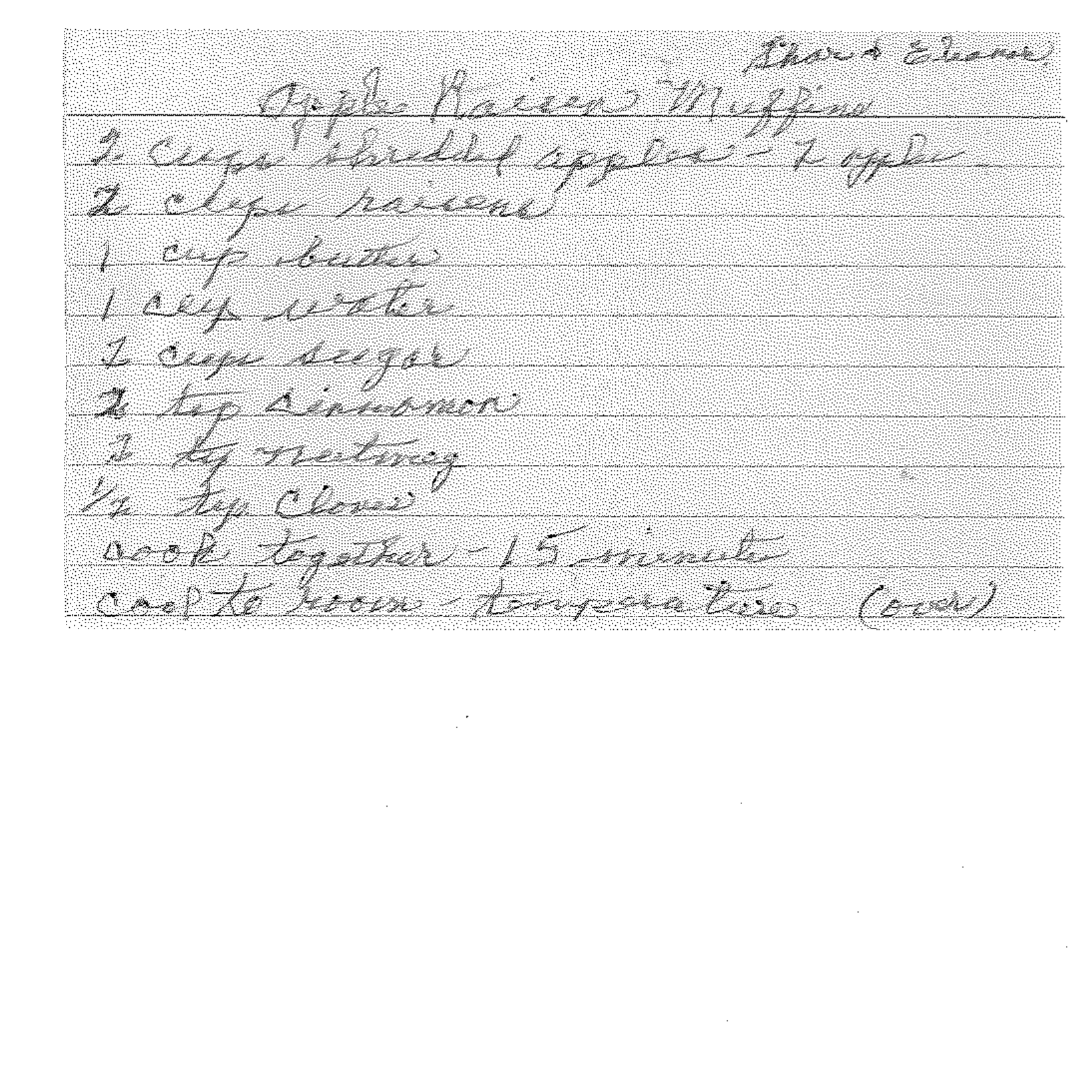 Apple Raisin Muffins recipe from Clarice’s collection