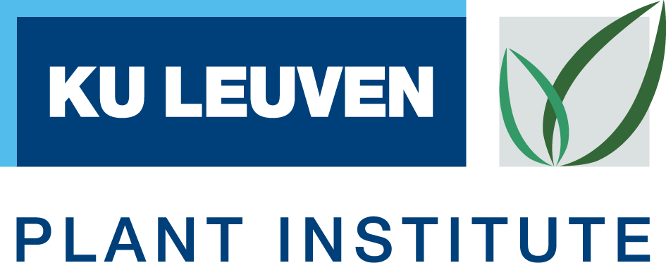 KU Leuven Plant Institute logo with blue background, white text, and green plant graphic.