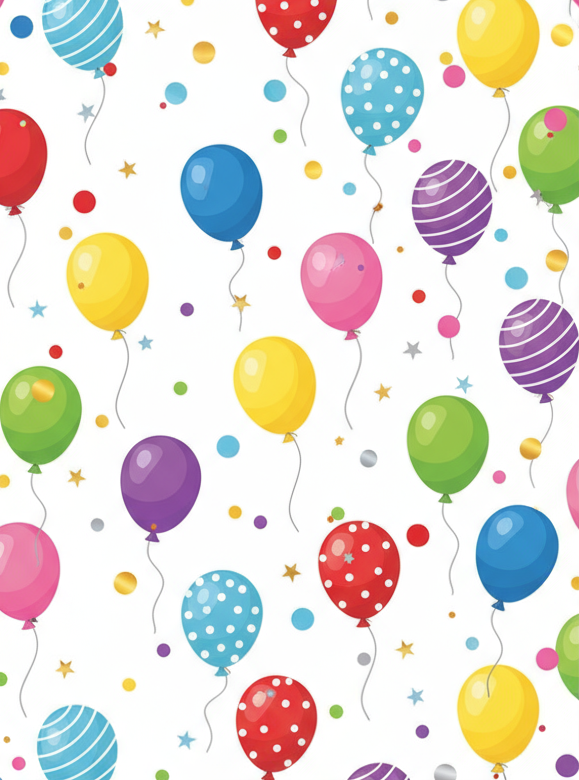 Colourful Balloon Party Digital Background – A4 Printable