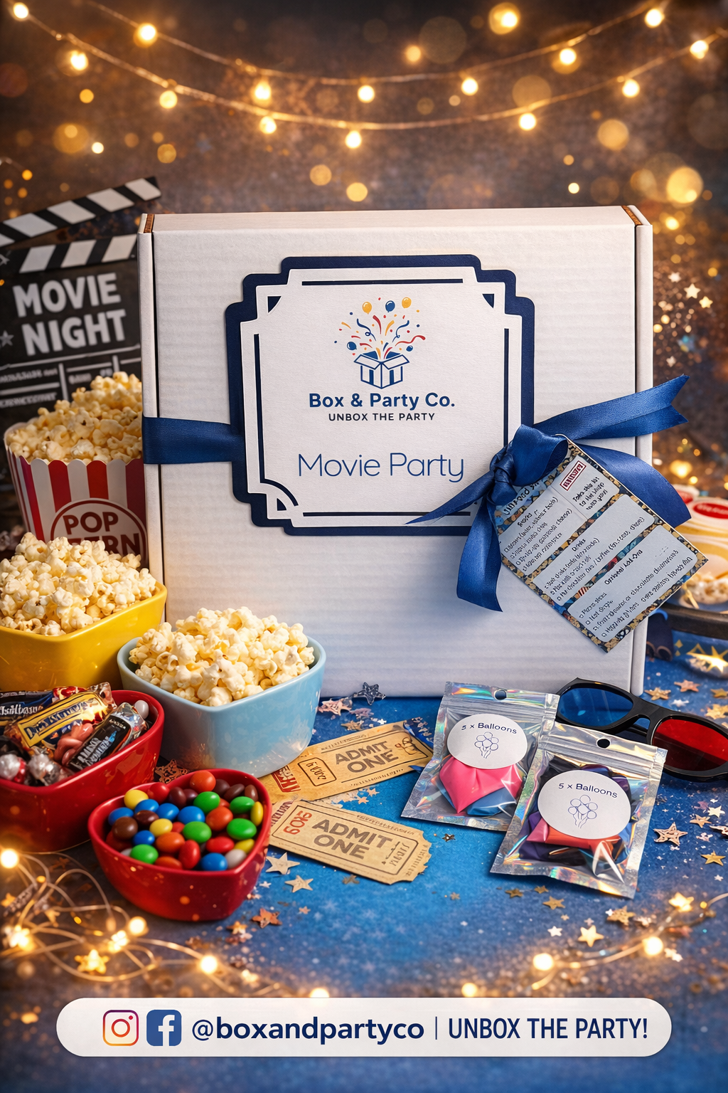 🎬 Movie Party Box – 10 Guests