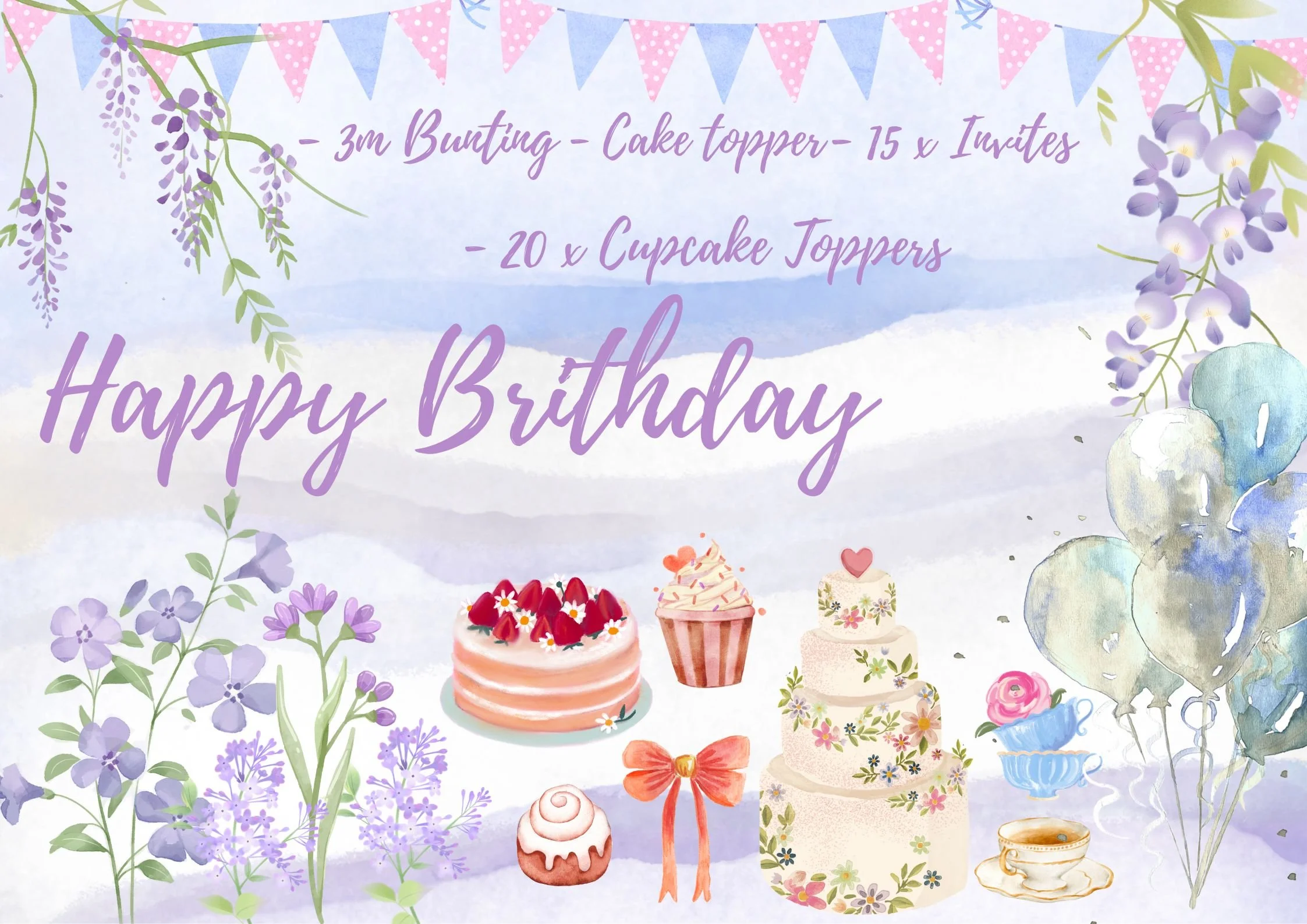 Handmade Afternoon Birthday Party Box – Floral Tea Party Theme