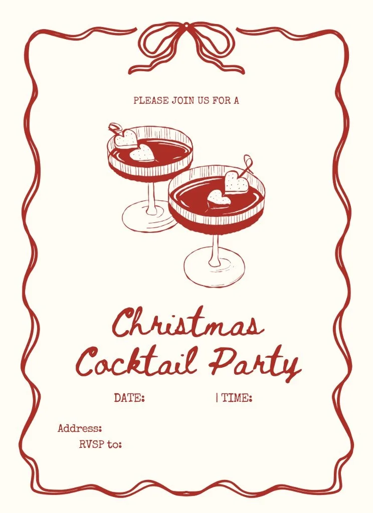Christmas Cocktail Party Invite by Box & Party Co.