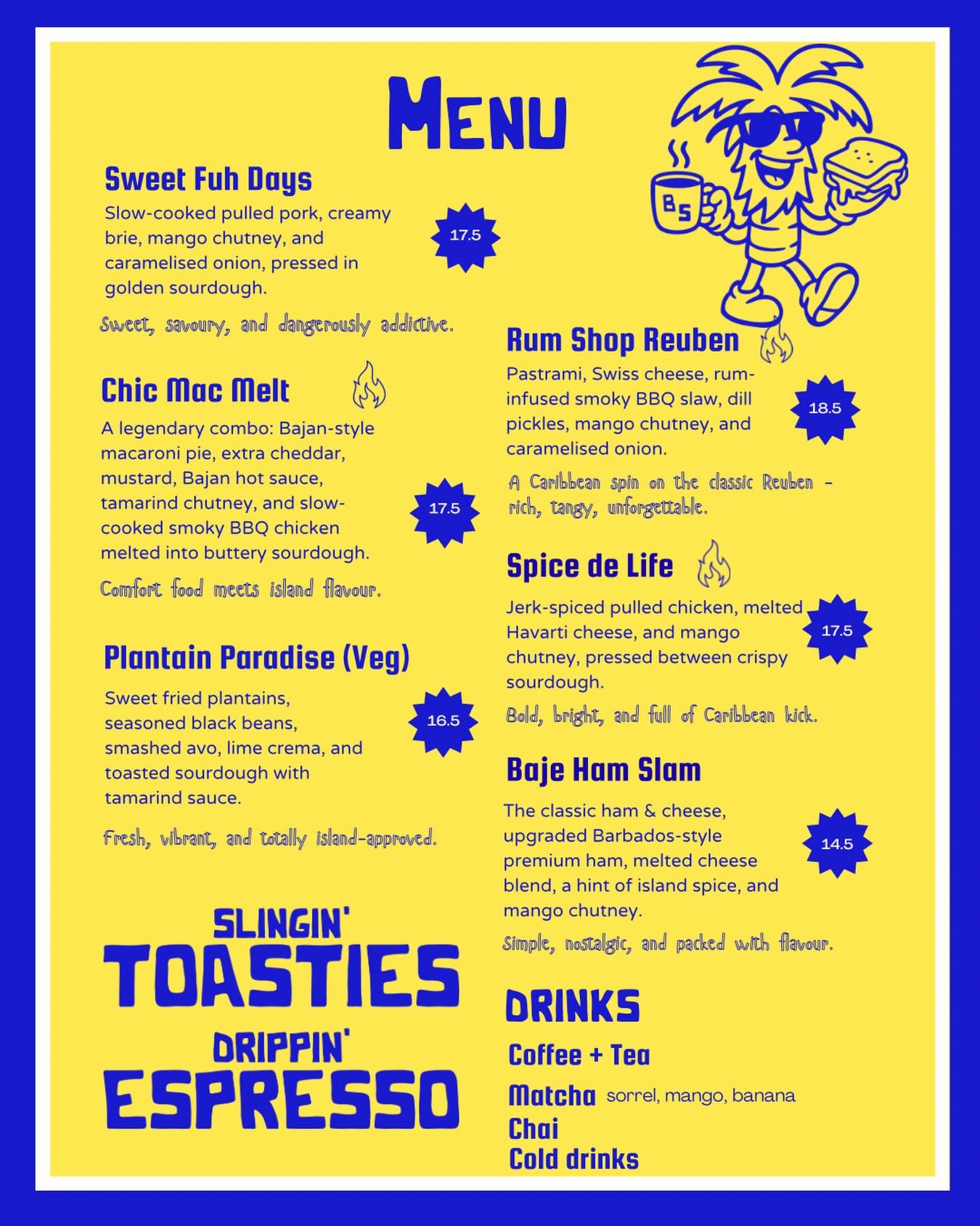 Time to get this show on the road! We will be having some toasties available from tomorrow as we are still waiting on some stock but come through get a coffee, get a toastie and come chill!