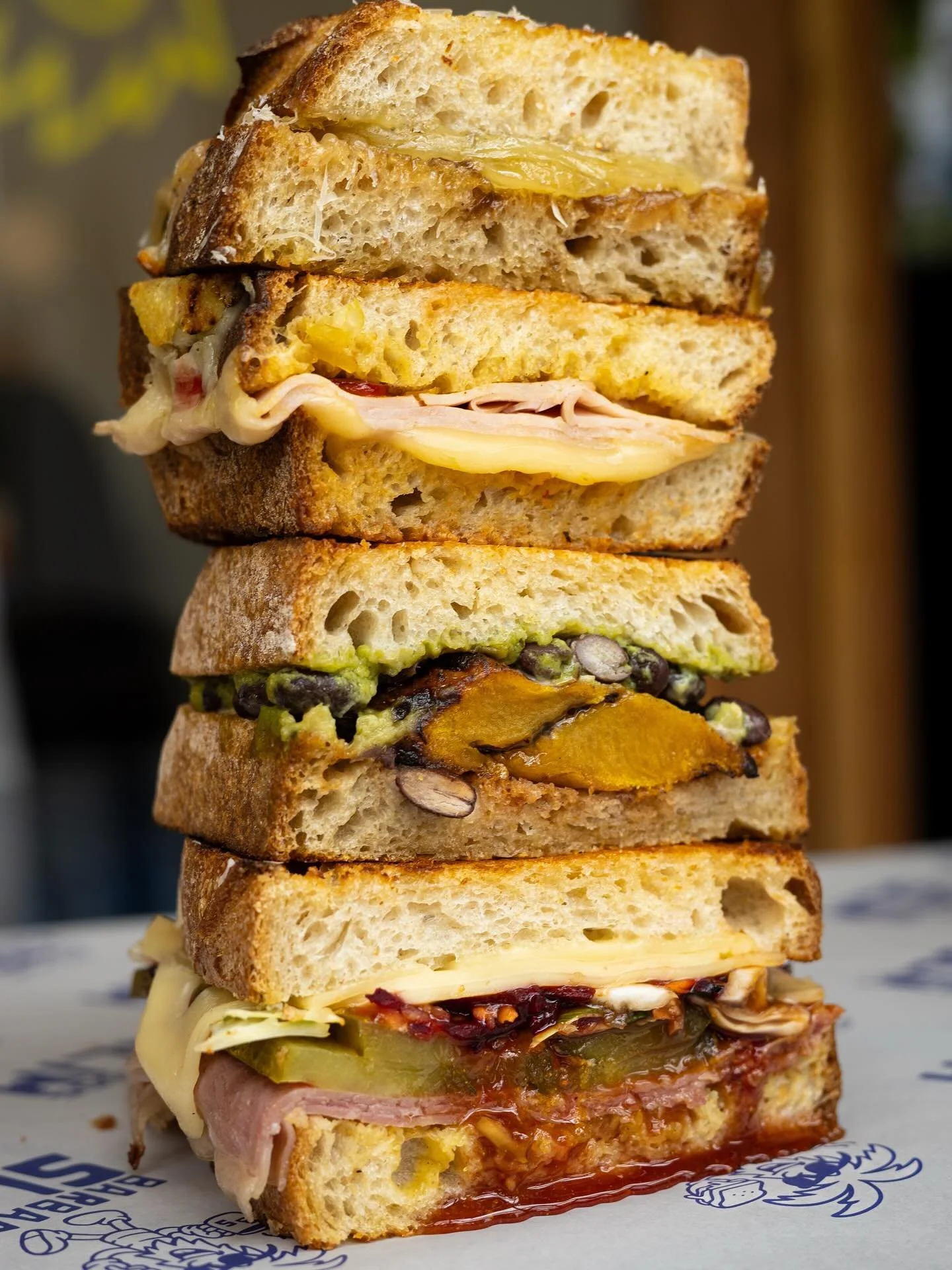 THE toastie lineup 

Island Onion Melt
Baje Ham Slam 
Plantain Paradise 
Rum Shop Reuben