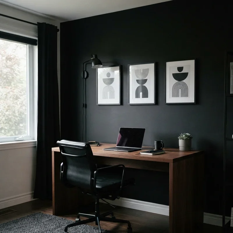 Dark Home Office Ideas