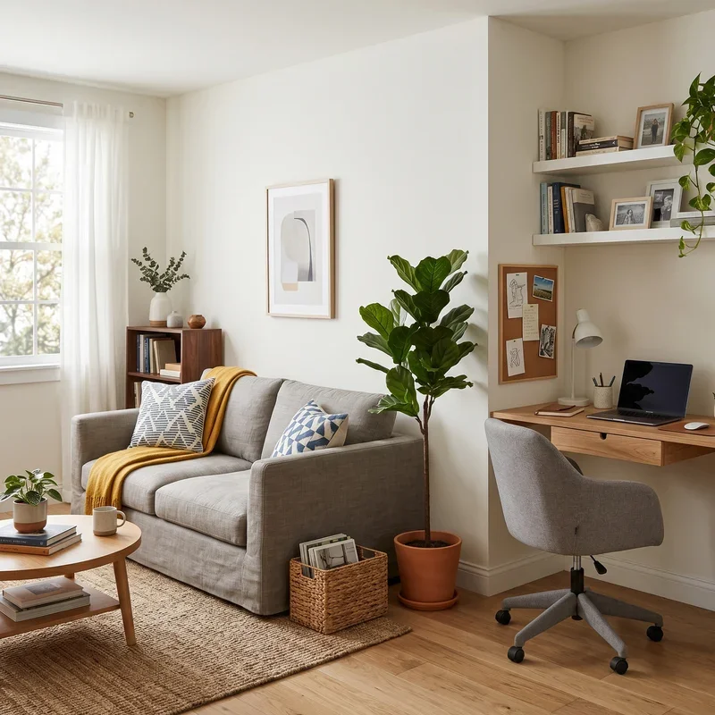 Living Room and Office Combo Ideas