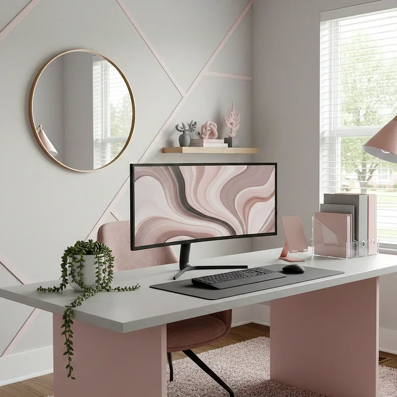 15 Pink and Grey Office Ideas for Chic Workspaces
