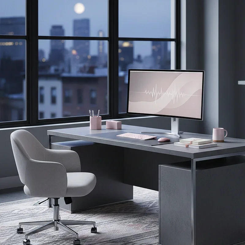 Pink and Grey Office Ideas