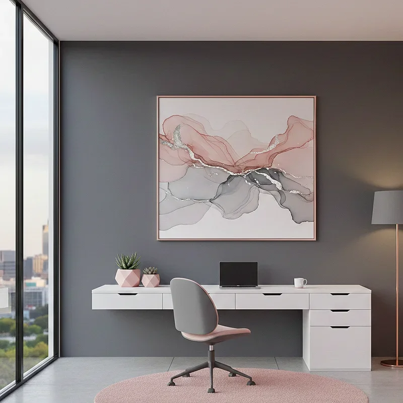 Pink and Grey Office Ideas