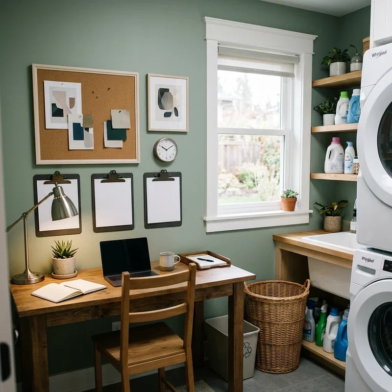 Small Laundry Room Office Combo Ideas