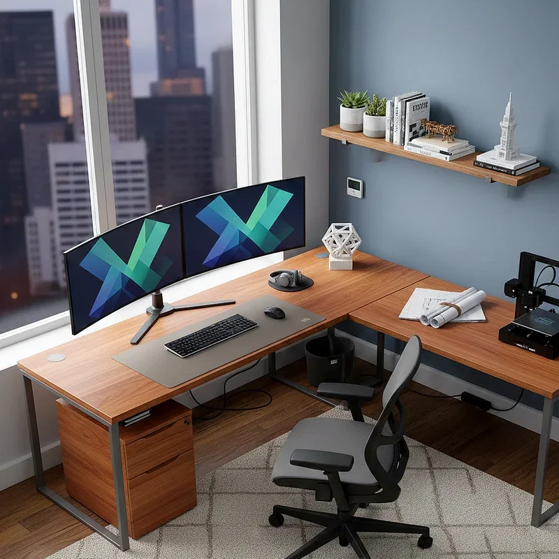 L Shaped Desk Office Ideas
