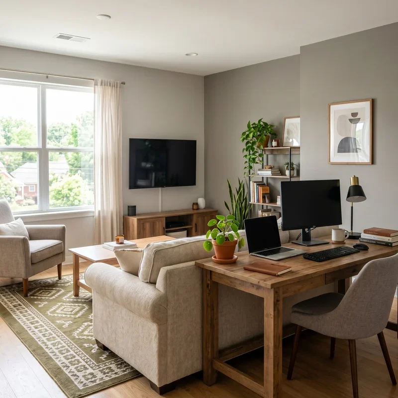 Living Room and Office Combo Ideas
