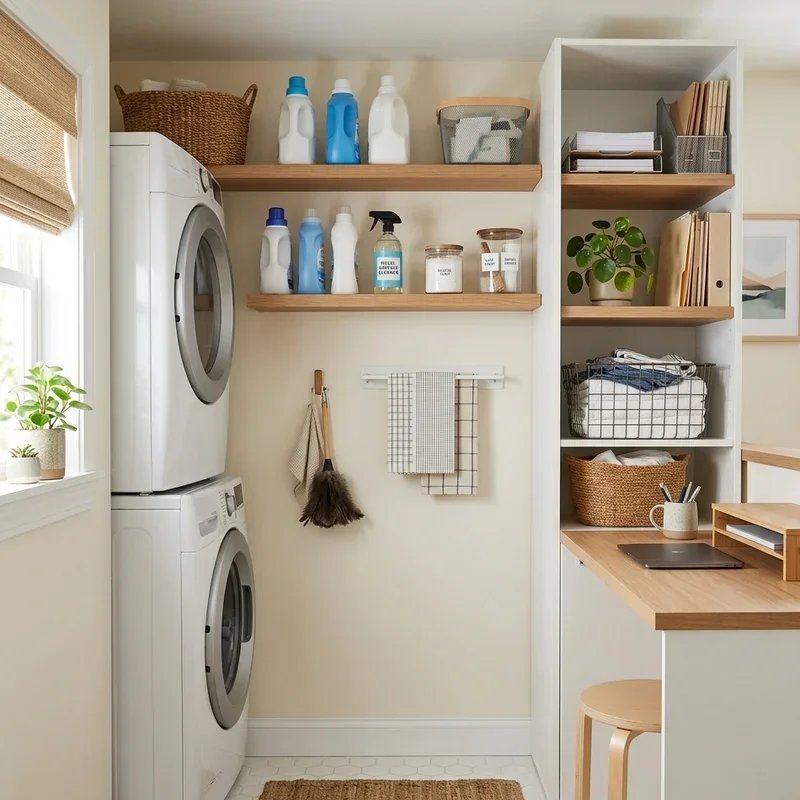 Small Laundry Room Office Combo Ideas