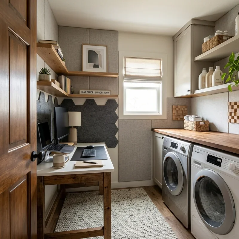Small Laundry Room Office Combo Ideas