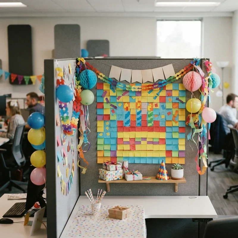 Office Cubicle Birthday Decoration Ideas