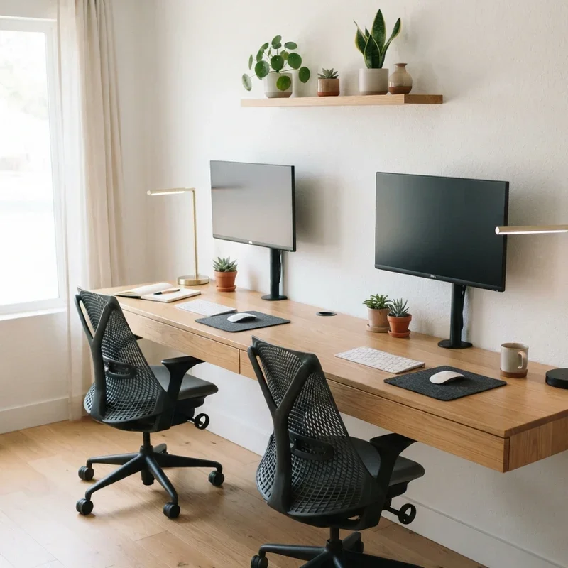 Double Desk Office Ideas