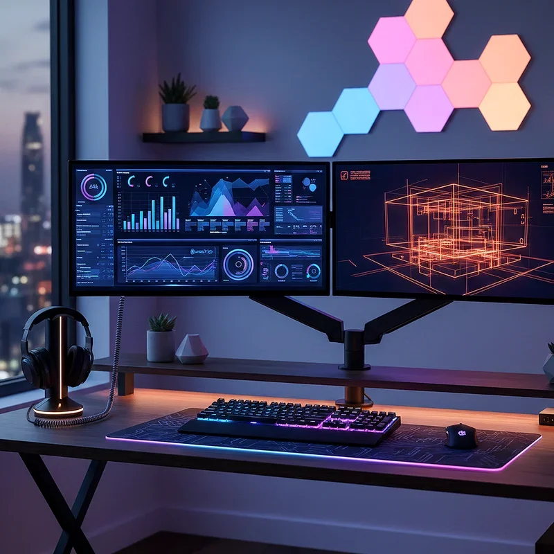 Dual Monitor Desk Setup Ideas