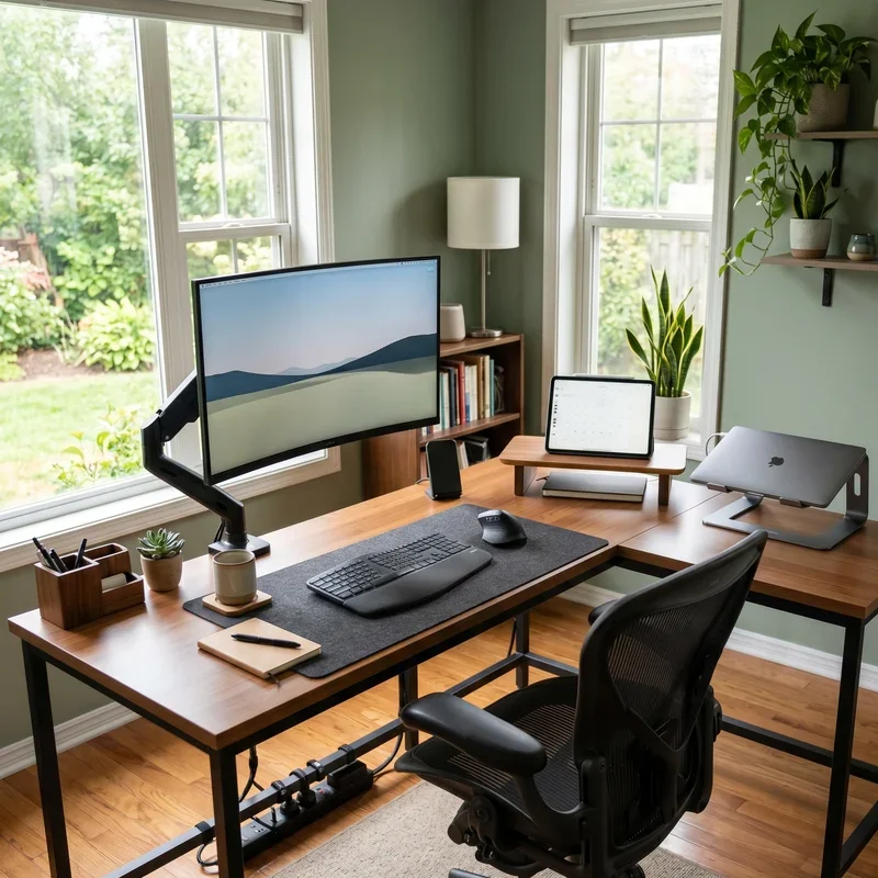 Home Office Ideas With L Shaped Desk