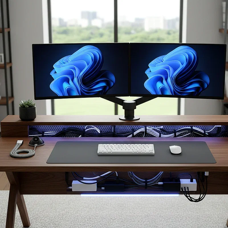 Dual Monitor Desk Setup Ideas