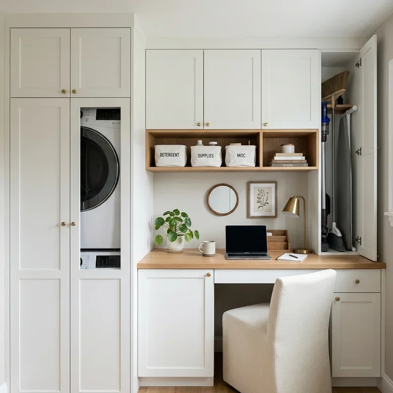 Small Laundry Room Office Combo Ideas